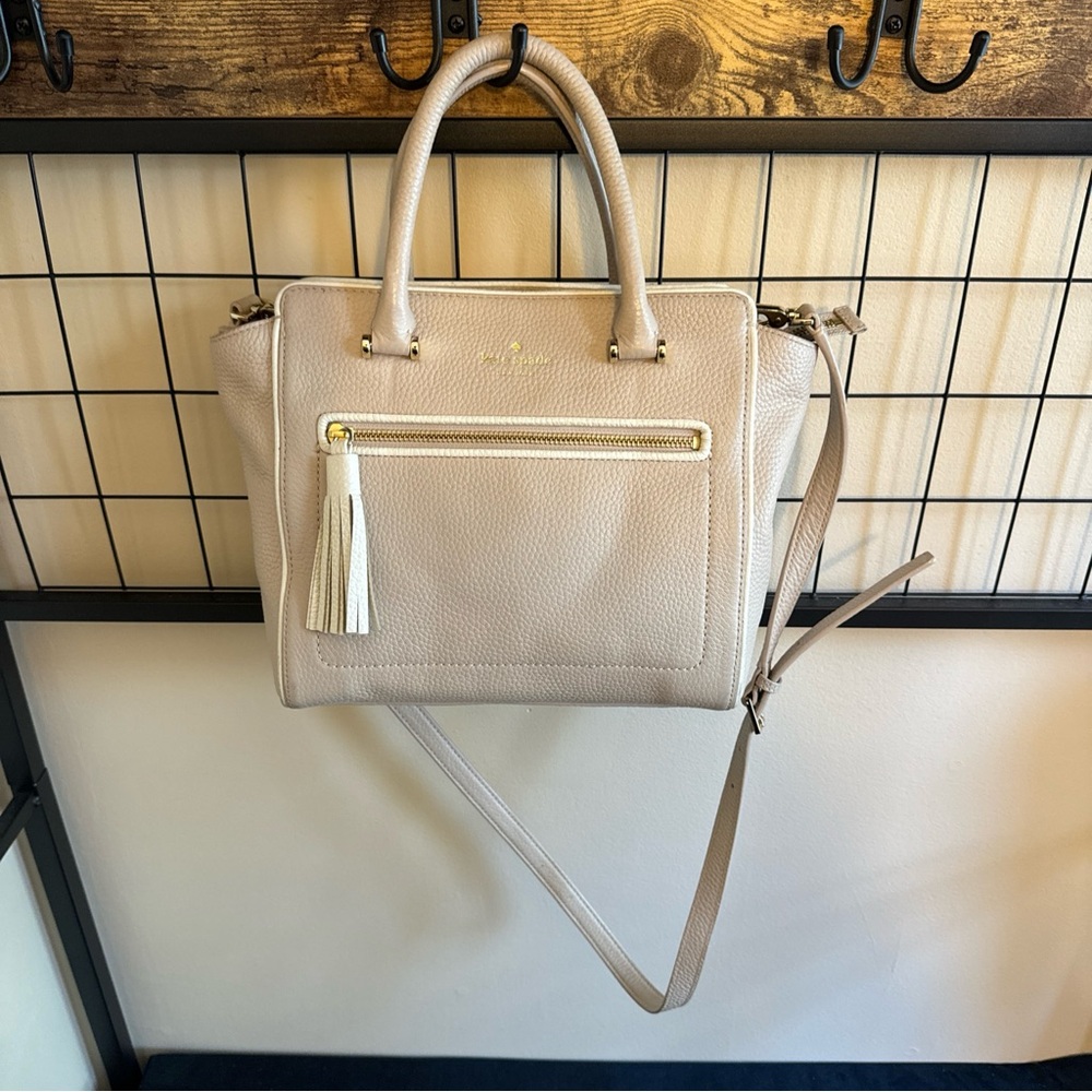 Kate Spade Allyn Chester Leatherโ Crossbody Satchel Purse, Tassel